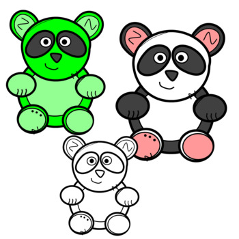 350x350 Cute And Colorful Panda Bear Clip Art By Designed By Danielle Tpt