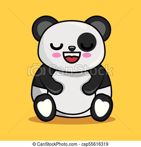 450x470 Cute Panda Character Kawaii Style Vector Illustration Design