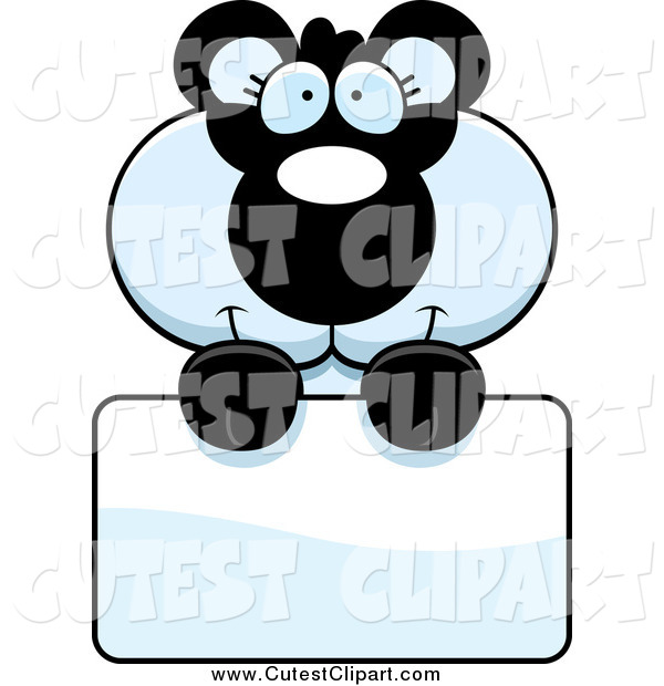 600x620 Cartoon Vector Clip Art Of A Cute Panda Over A Sign By Cory Thoman