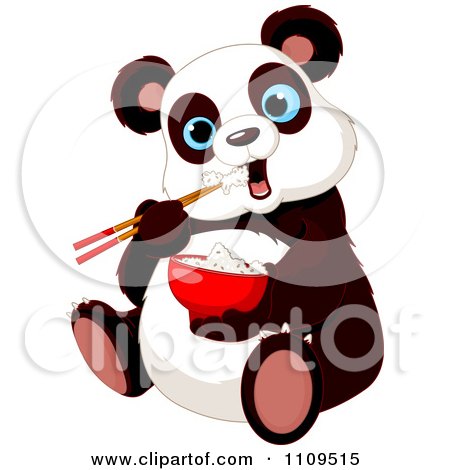 450x470 Panda Clipart Chopsticks