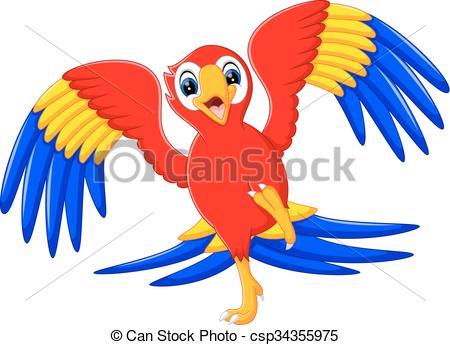 450x345 Illustration Of Cute Parrot Cartoon Vectors Illustration