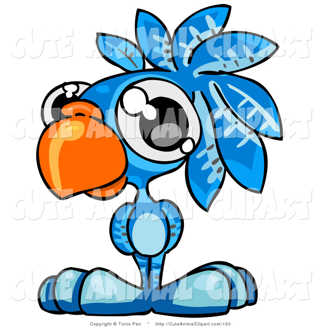 1024x1044 Vector Clip Art Of A Cute Big Eyed Blue Baby Parrot With A Big