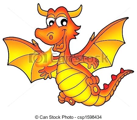 450x395 Dragon Clip Art Free Cute Red Dragon Color Illustration Dragon