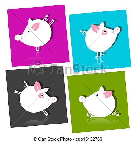 450x470 Cute Piggy For Your Design Vector