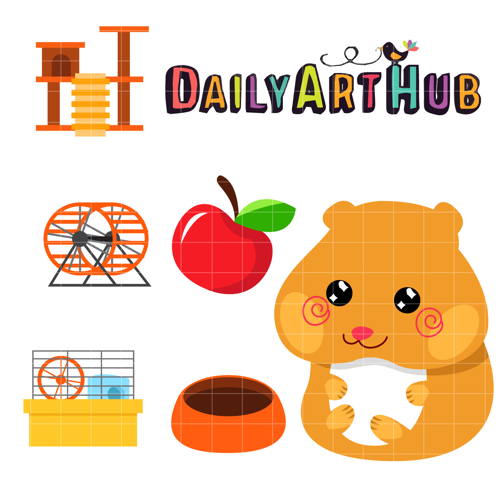 1650x1650 Cute Hamster Clip Art