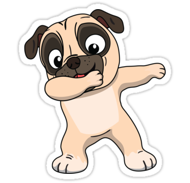 375x360 Dabbing Pug Christmas Cute Funny Dog Dabbing Through Snow Puppy