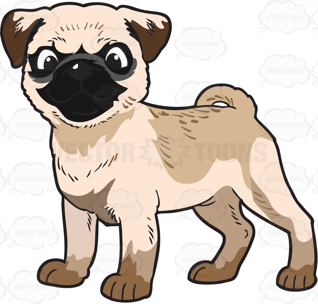 1024x979 Pug Clipart Vector Toons