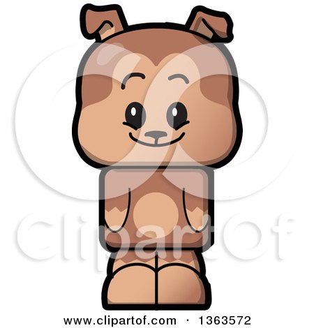 450x470 Clipart Of A Cartoon Cute Happy Brown Puppy Dog
