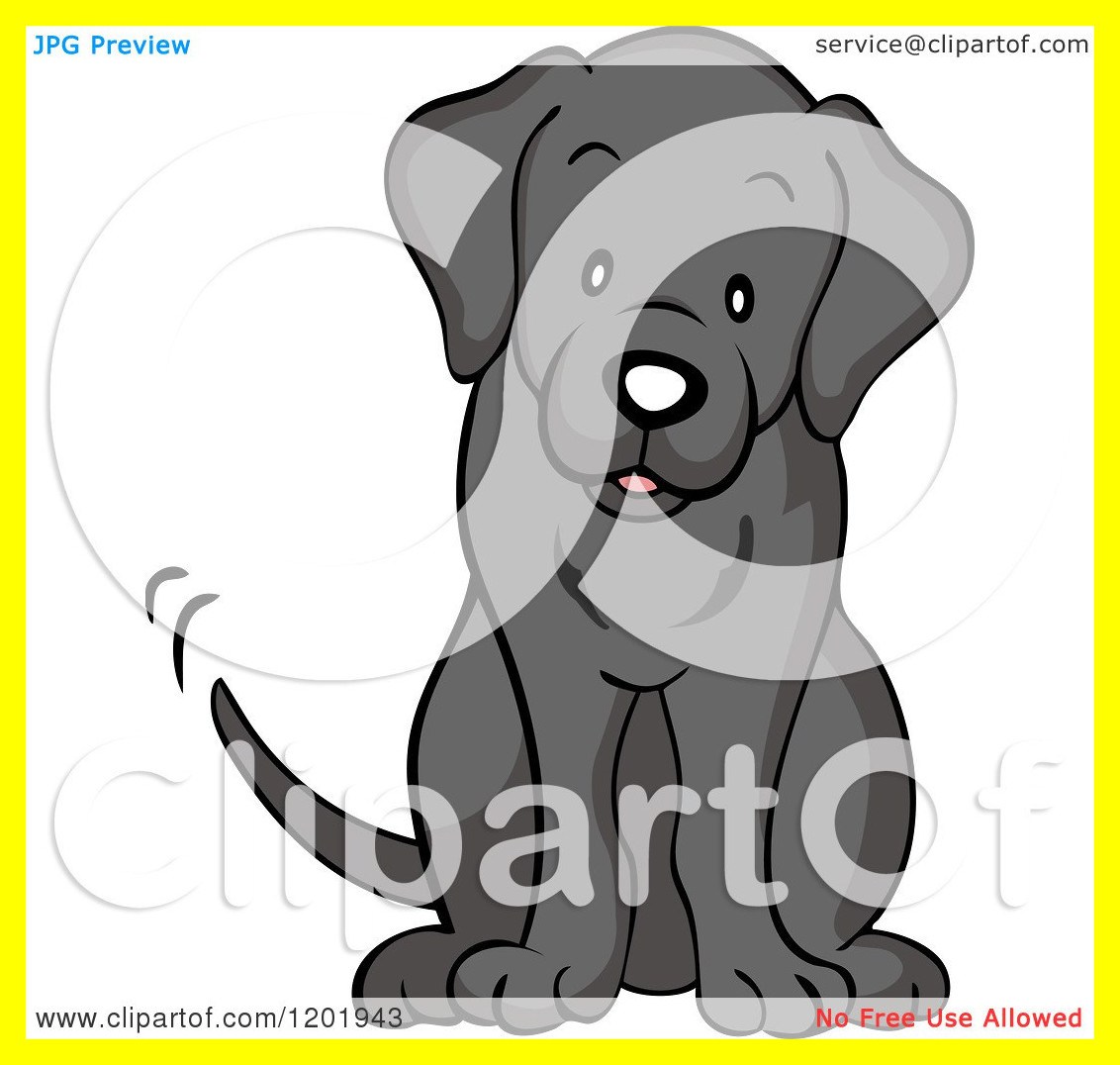 1132x1076 Amazing Cartoon Of A Cute Black Labrador Dog Sitting And Wagging