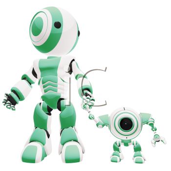 350x350 Royalty Free Clip Art Image Cute 3d Robot Friends