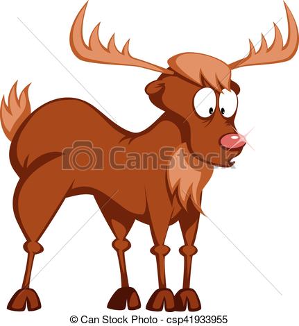 431x470 Funny Reindeer. A Cute Reindeer (Rudolph) Is Standing