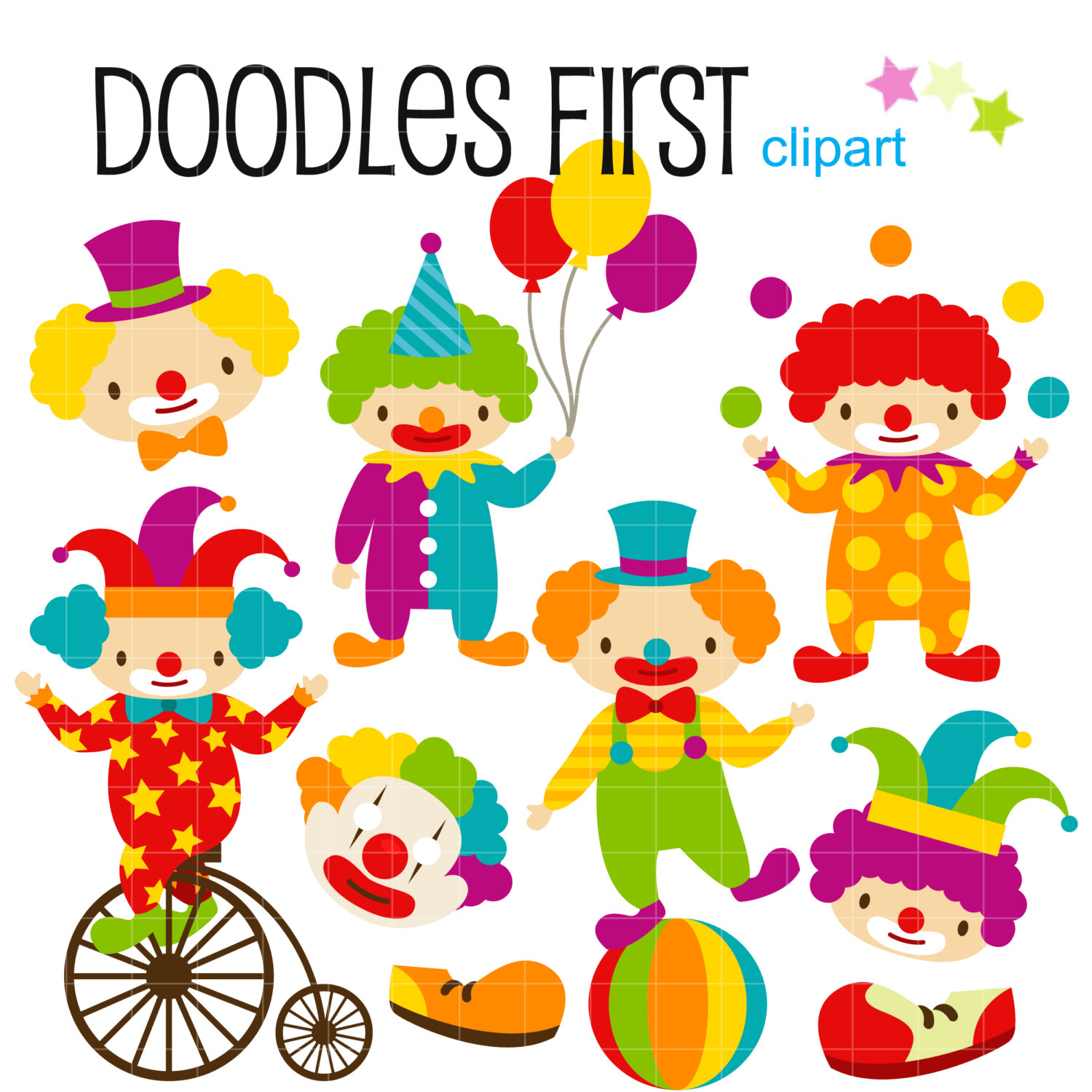1500x1500 Collection Of Cute Clown Face Clipart High Quality, Free