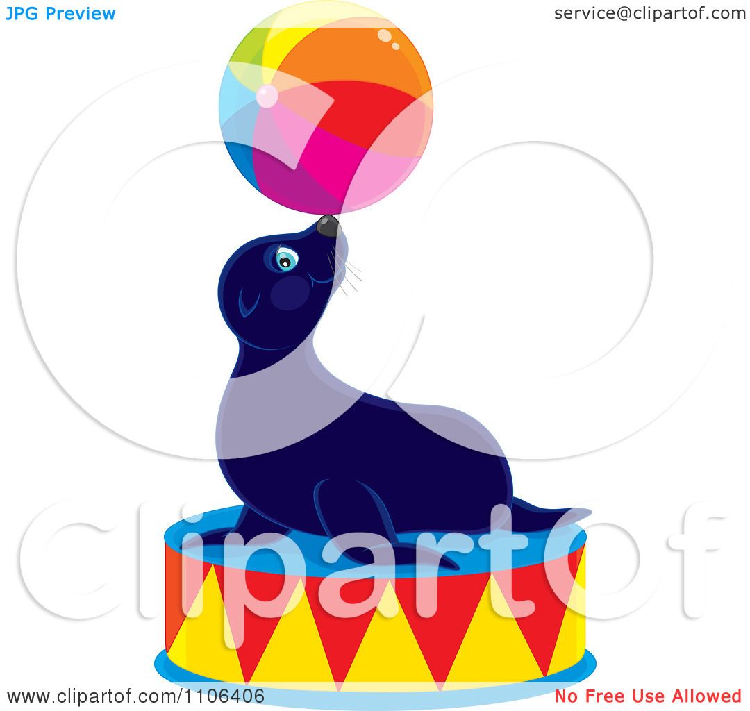 1080x1024 Clipart Cute Circus Sea Lion Balancing Ball On His Nose On