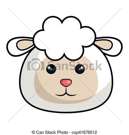 450x470 Cute Sheep Animal Kawaii Style Vector Illustration Design Vector
