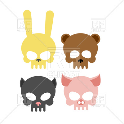 400x400 Cute Animal Skulls Royalty Free Vector Clip Art Image