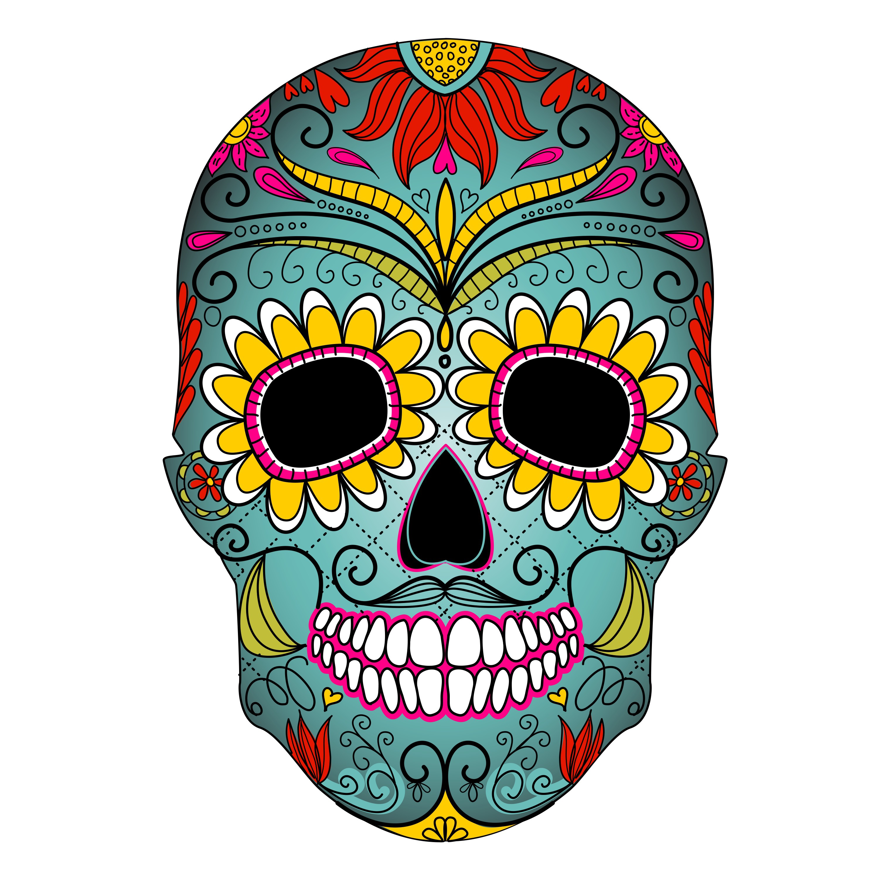 3000x3000 Skull Clip Art Black And White Images Download