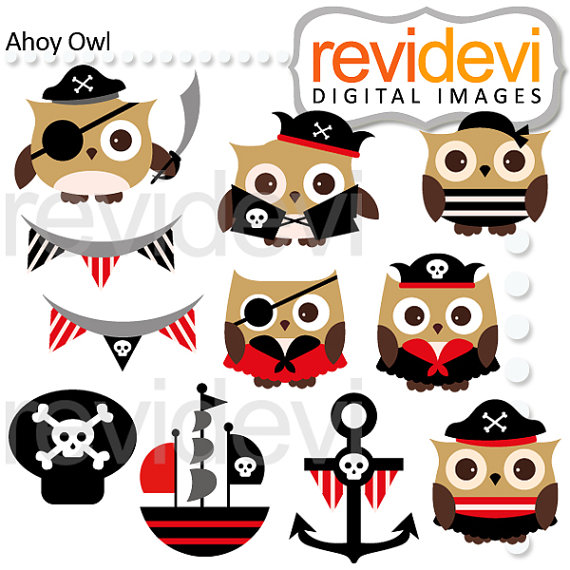 570x570 Cute Pirate Owls Clipart Sale Ahoy Owl Clip Art