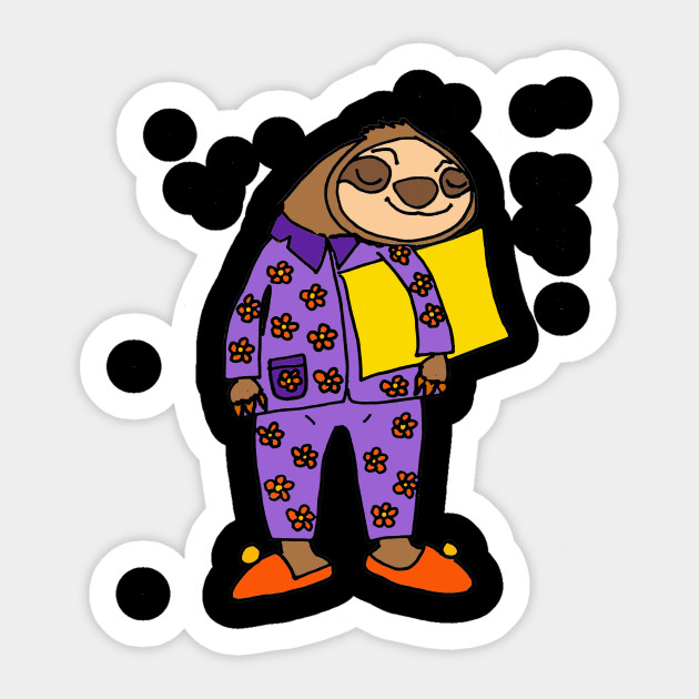 630x630 Cute Sloth In Purple Pajamas Cartoon