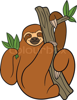 246x320 Vector Set Of Cute Sloths. Cartoon Style. Sloth Print For T Shirt