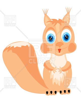 320x400 Cute Squirrel Raising His Hands Royalty Free Vector Clip Art Image