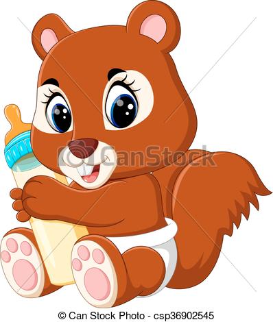 398x470 Illustration Of Cute Squirrel Cartoon Eps Vector