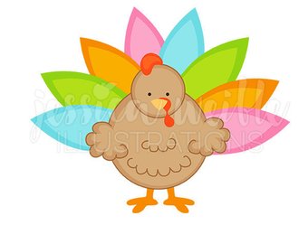 340x270 Pilgrim Turkeys Cute Thanksgiving Digital Clipart For Commercial