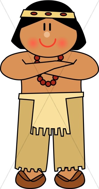 322x612 Cute Native American Man Thanksgiving Clipart