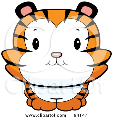 450x470 Clipart Cute Tiger