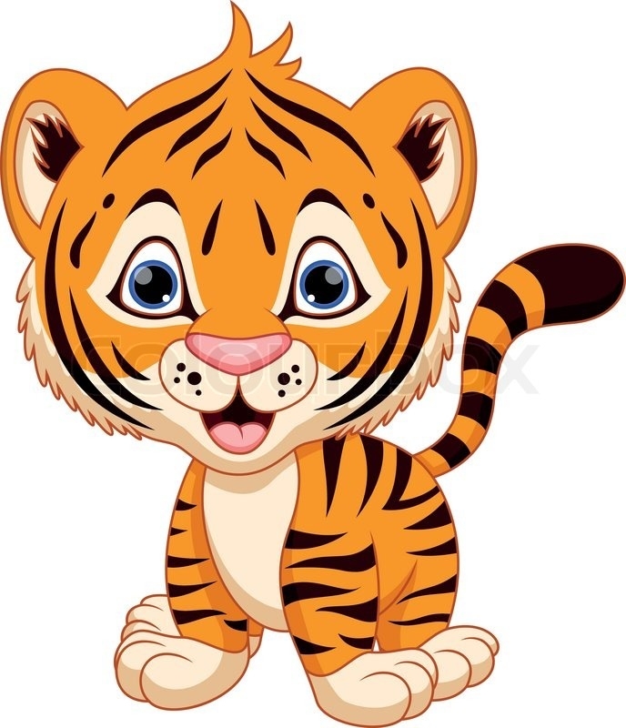 688x800 Cute Tiger Clip Art