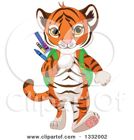 450x470 Royalty Free (Rf) Clipart Illustration Of A Cute Baby Tiger