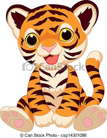 366x470 Vector Illustration Of Cute Tiger Cartoon Vector