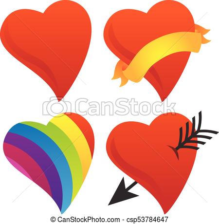 450x460 Cute Sweetheart, Cupid Heart, Valentine Heart, Rainbow Heart