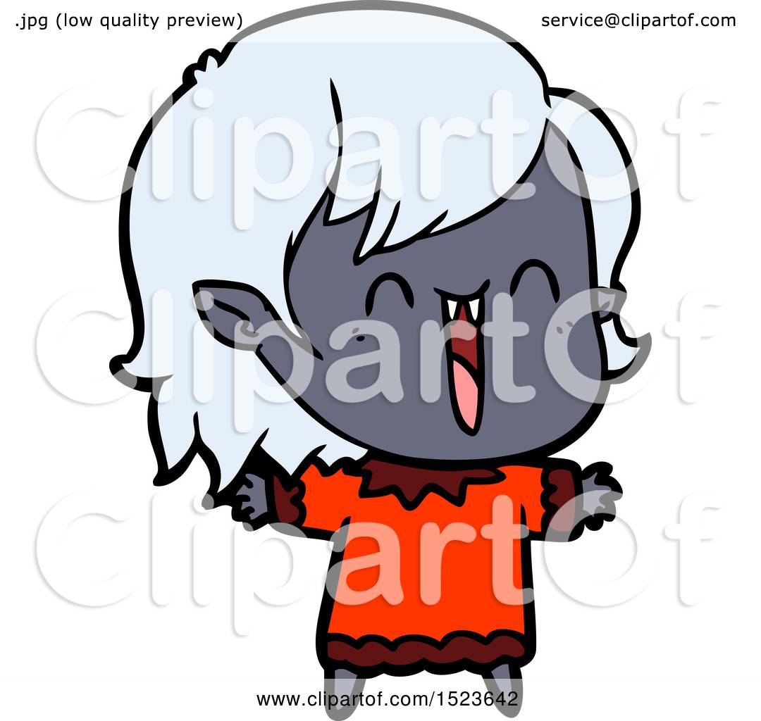 1080x1024 Cute Cartoon Happy Vampire Girl By Lineartestpilot