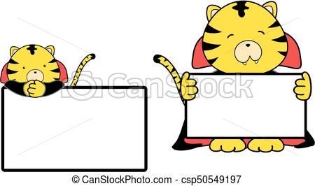 450x266 Cute Baby Tiger Cartoon Halloween Vampire Costume Singboard Eps