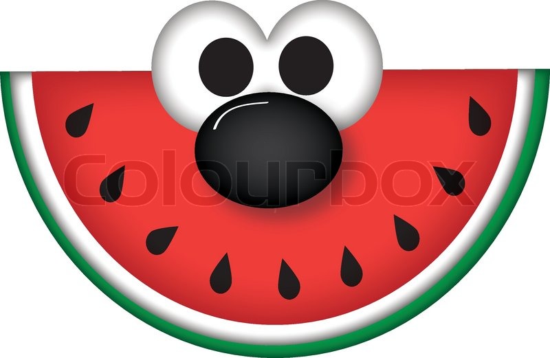 800x521 Cute Watermelon Character Stock Vector Colourbox
