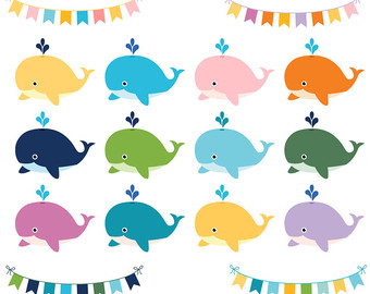 340x270 Whales Clipart Set Pastel Whales Clip Art Cute Whales