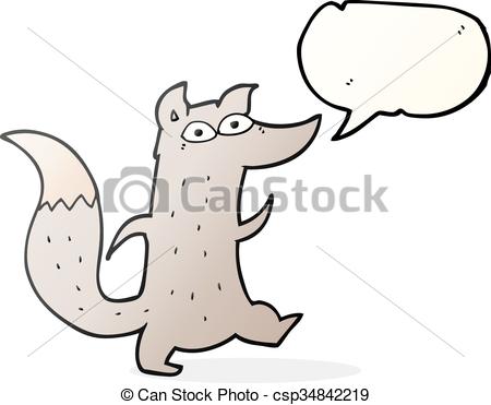 450x371 Freehand Drawn Speech Bubble Cartoon Cute Wolf Vector Clip Art