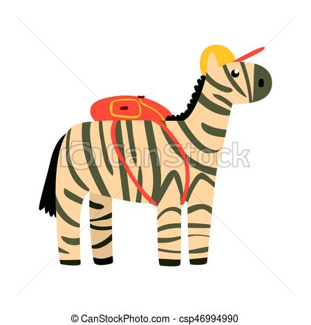 450x470 Cute Cartoon Zebra In Yellow Can And With Backpack On Its Eps