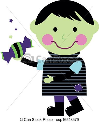 382x470 Cute Halloween Zombie Boy Holding Candy. Halloween Zombie