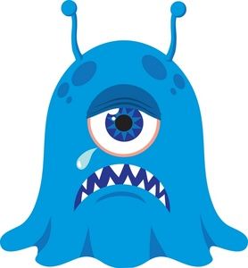278x300 Monster Clipart Image Creepy Blue Cyclops Monster Or Alien Crying