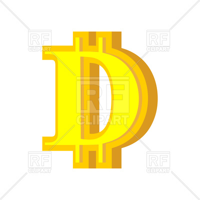 400x400 D Letter Bitcoin Font Royalty Free Vector Clip Art Image