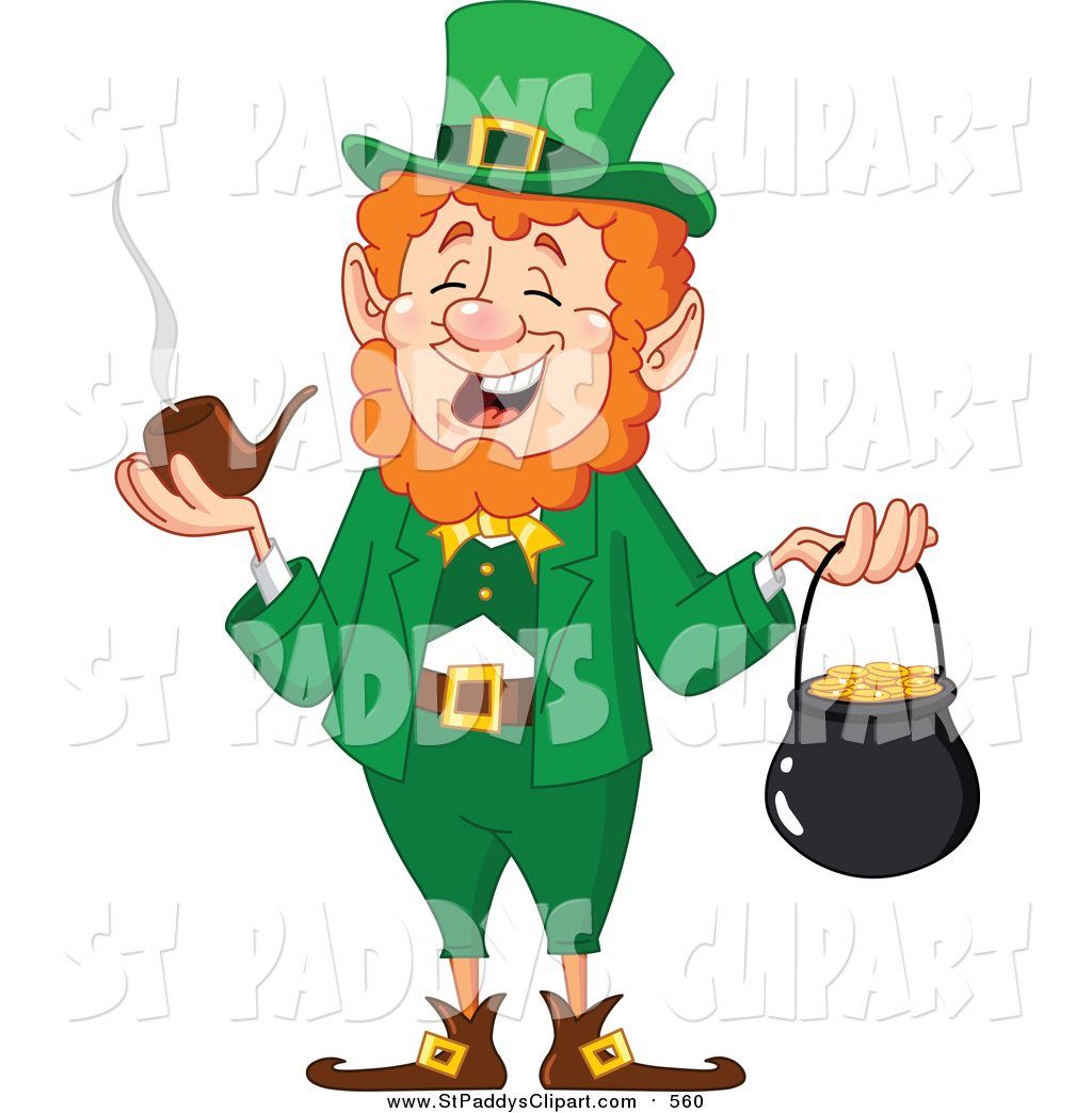 1024x1044 Vector Clip Art Of A St Paddys Day Leprechaun Smoking A Pipe