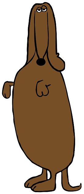 274x631 Dachshund Standing On Its Hind Legs Premium Clipart