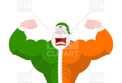 400x274 Strong Irish Santa (Daddy Of Christmas) Royalty Free Vector Clip