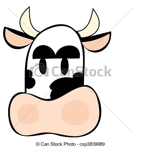 450x470 Illustration Of A Funny Dairy Cow Face. Eps Vectors