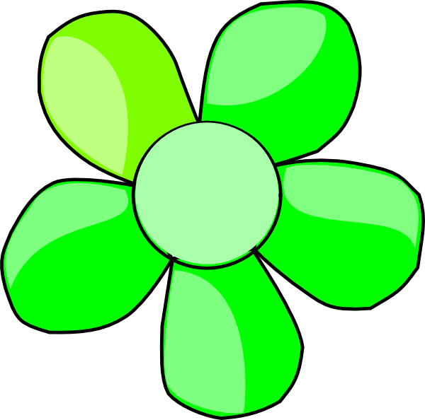 600x594 Green Daisy Clip Art