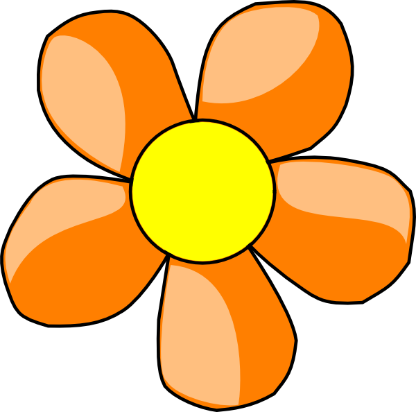 600x594 Orange Daisy Clip Art