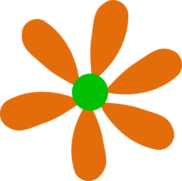 600x596 Orange Green Daisy Clip Art