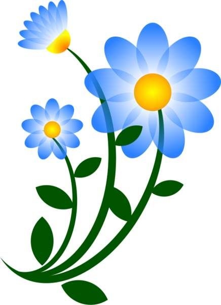 436x600 Clipart Of Daisies Flowers Blue Daisy Clip Art Clipart Clipart