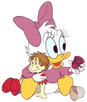 299x350 Cute Baby Daisy Duck With Pacifier Clipart